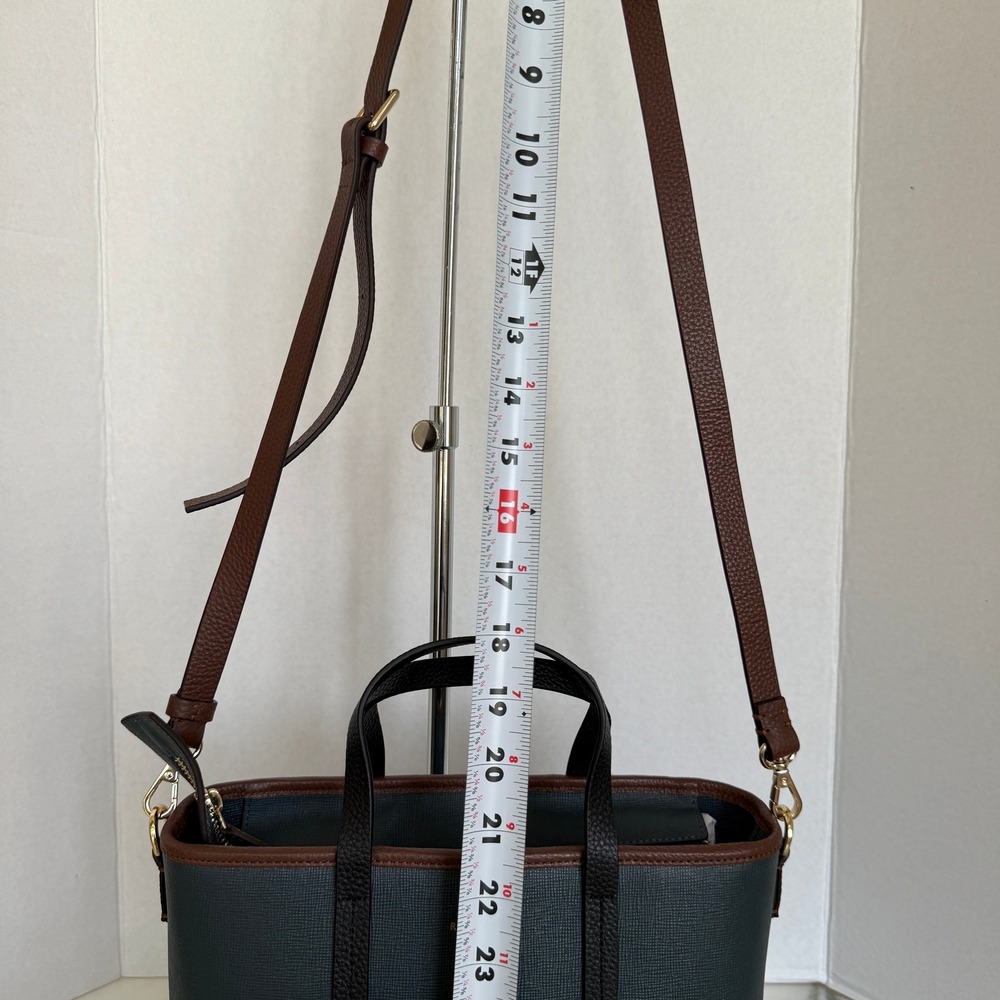 Radley London Templeton Place Blue/Brown leather Small Ziptop Grab Crossbody Bag - Picture 13 of 16